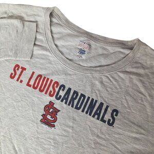 St Louis Cardinals Womens T Shirt XL Gray Spell Out Long Sleeve MLB
